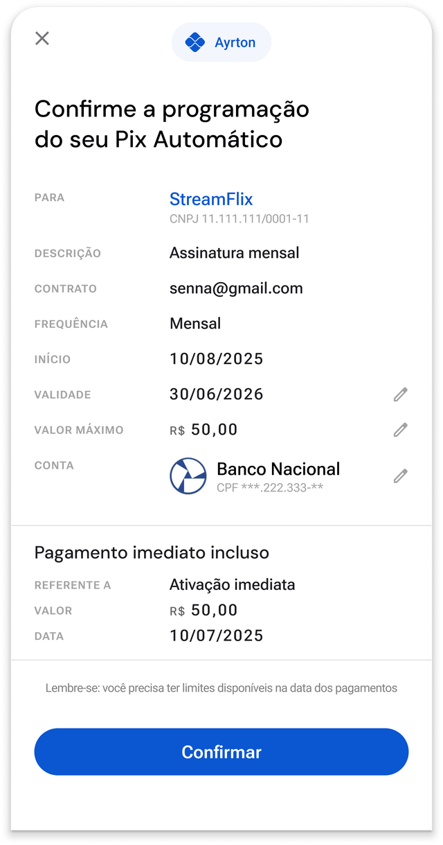 Pix automático